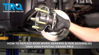 How to Replace Rear Wheel Bearing  Hub Assemblies 2004-2008 Pontiac Grand Prix