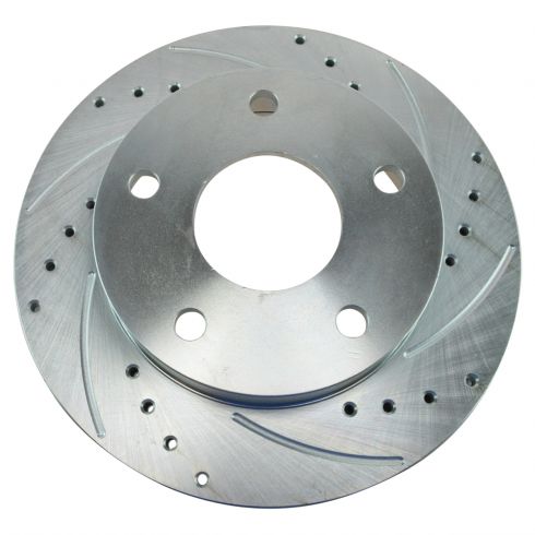 Cross-drilled and slotted rotor