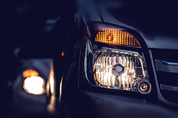 low beam headlights on a vehicle